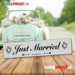 Just Married Wedding Number Plate from coreprint.ie