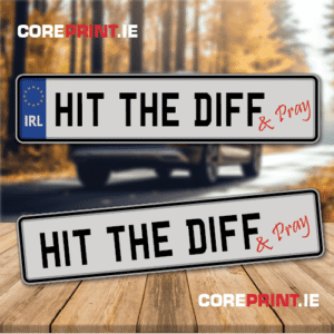 Funny and novelty number plate from coreprint.ie