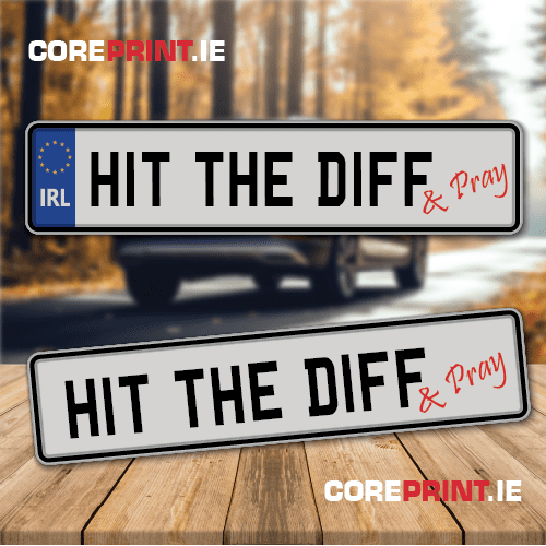 Funny and novelty number plate from coreprint.ie
